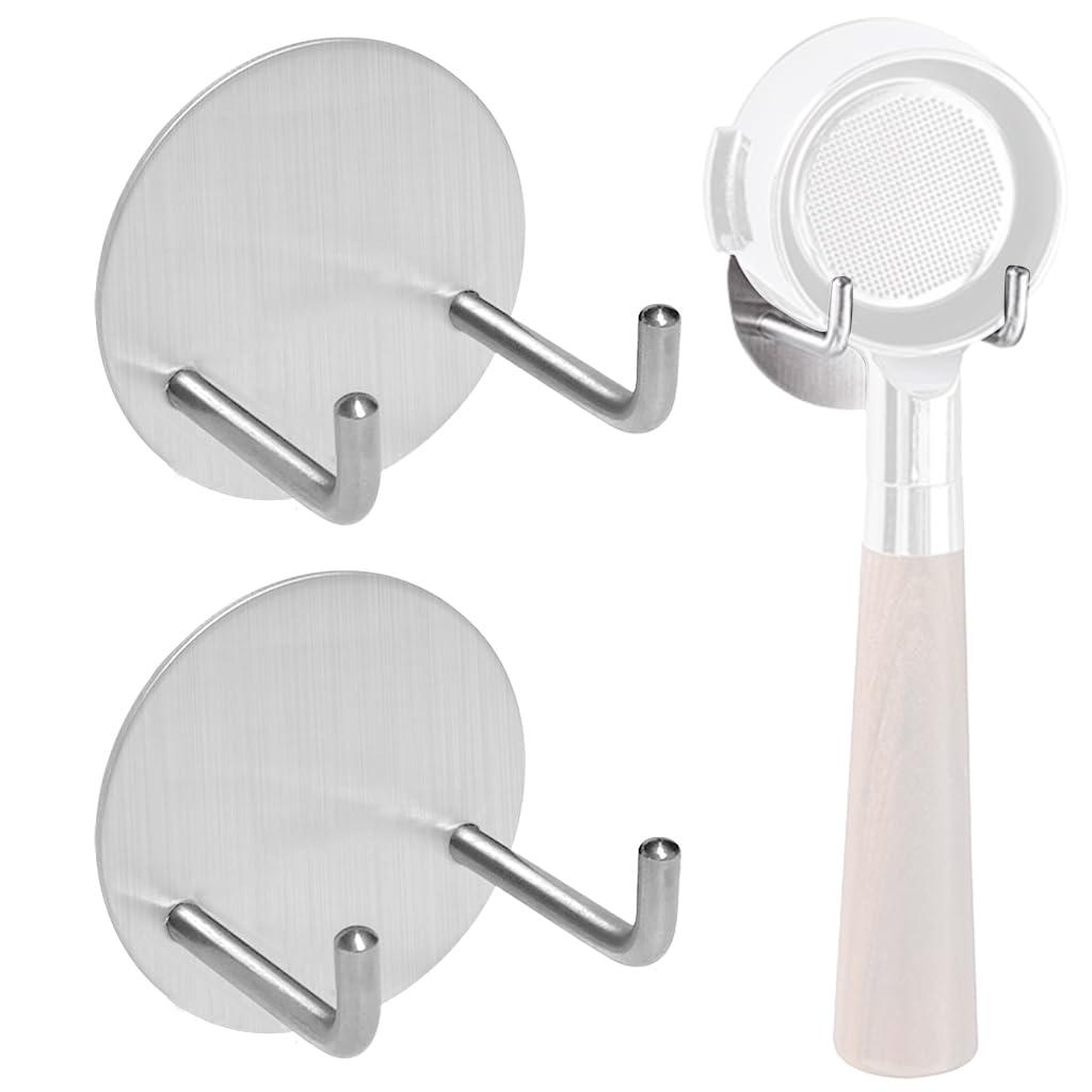 Supvox 2 Pcs Portafilter Wall Holder 58mm/53mm/51mm Stainless Steel Hook